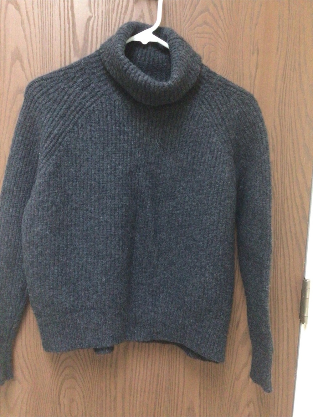 Nili Lotan Charcoal Ribbed Turtleneck Sweater, wool and camel hair, sz XS
